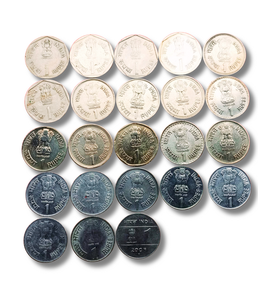 Rs.1/- Commomaretive Coins 23 Different Coins in Excellent Condition  Rare and Scarce Coins Mixed