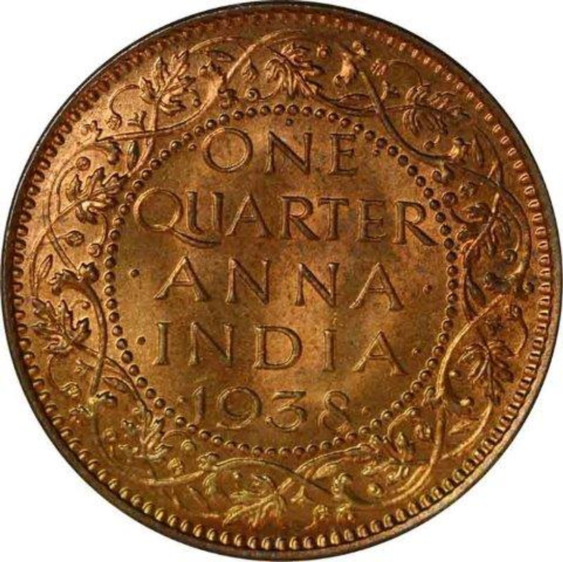 One Quarter Anna 1938 George V King Given Different Good Condition