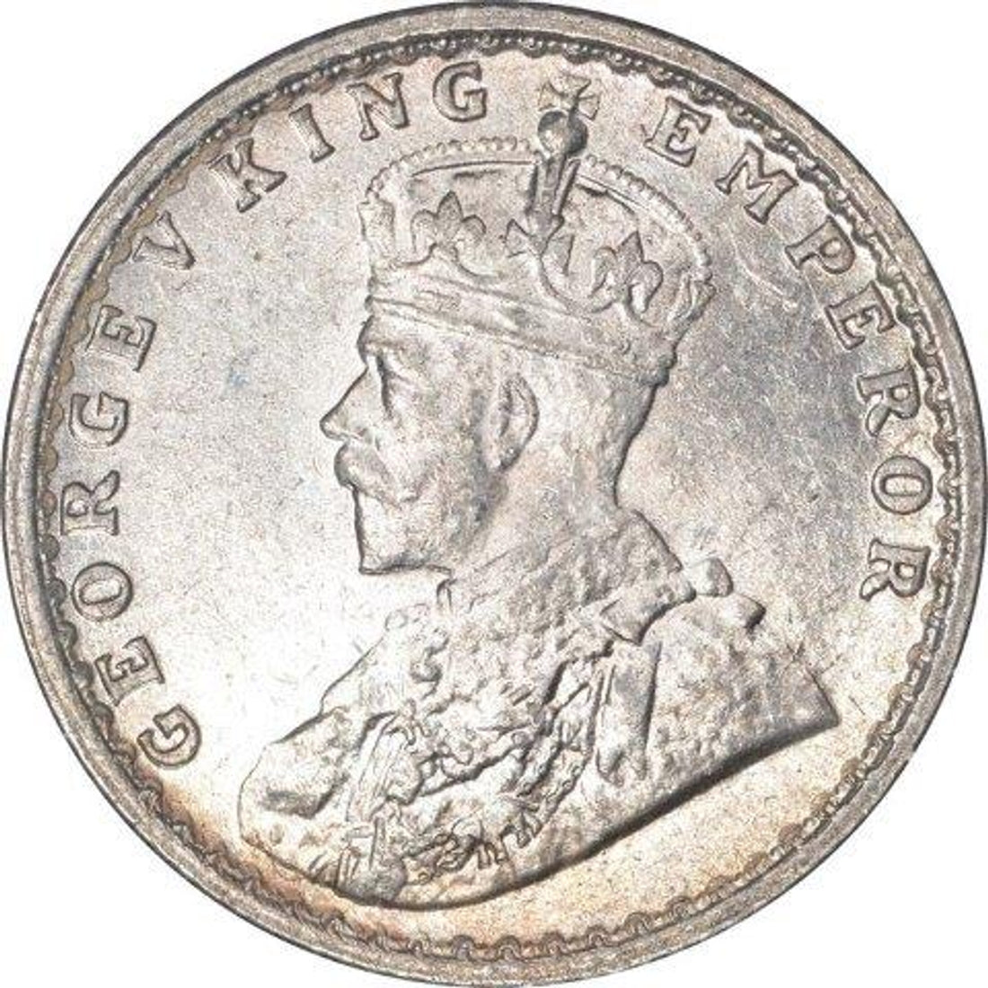 Quarter Rupee 1/4 Silver Coin 1918 George V King Emperor Rare