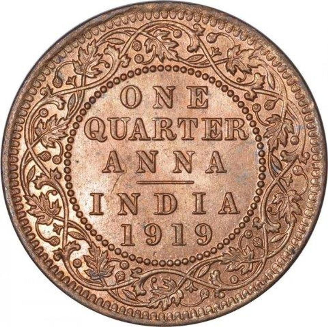 One Quarter Anna 1919 George V King Given Different Good Condition