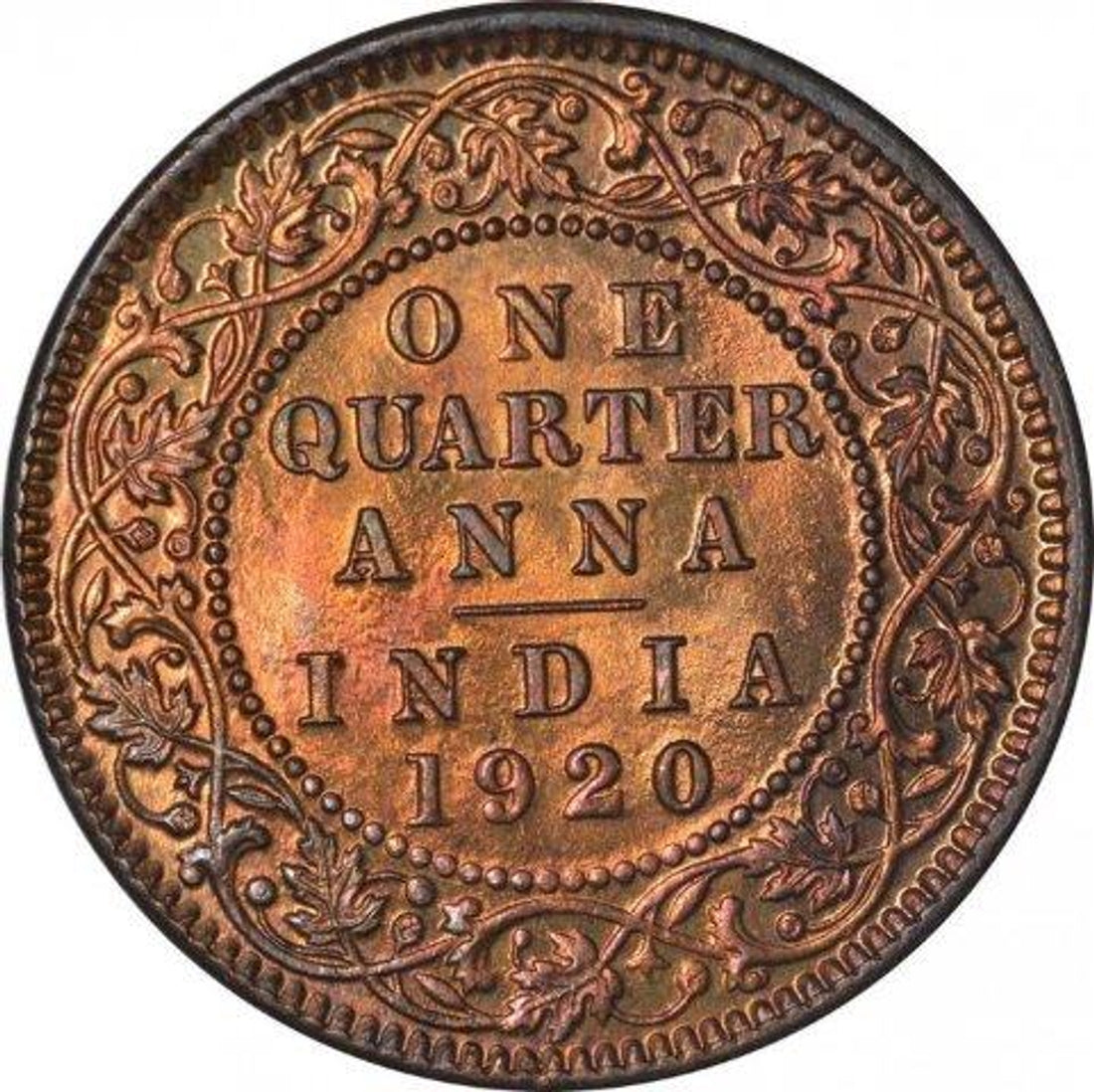 One Quarter Anna 1920 George V King Given Different Good Condition
