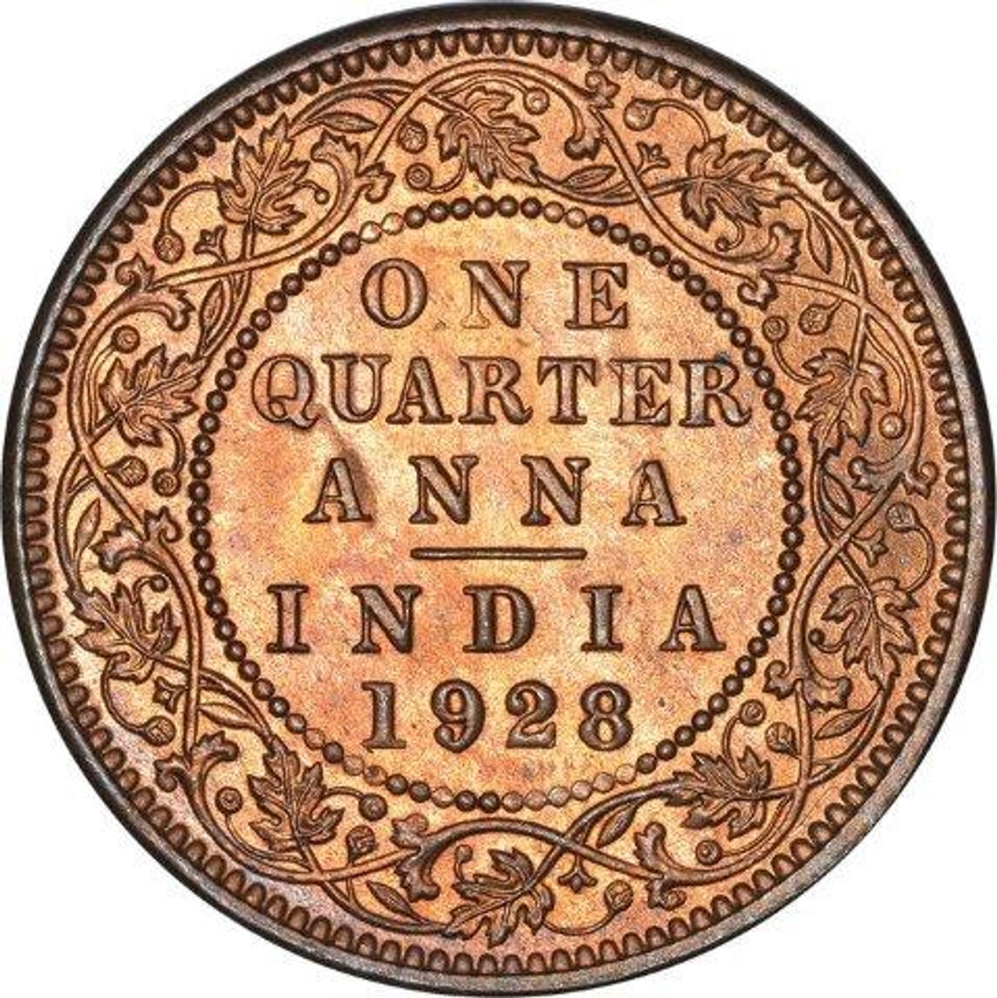 One Quarter Anna 1928 George V King Given Different Good Condition