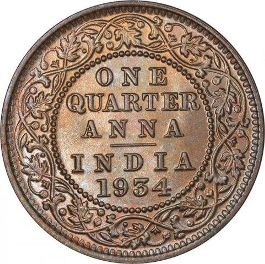 One Quarter Anna 1934 George V King Given Different Good Condition