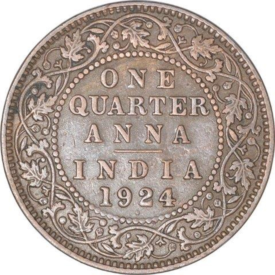 One Quarter Anna 1924 George V King Given Different Good Condition