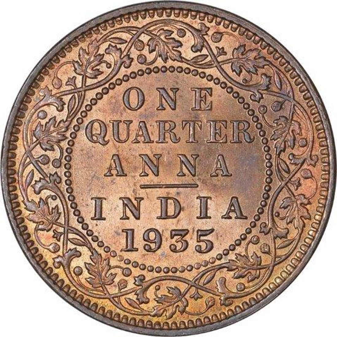 One Quarter Anna 1935 George V King Given Different Good Condition