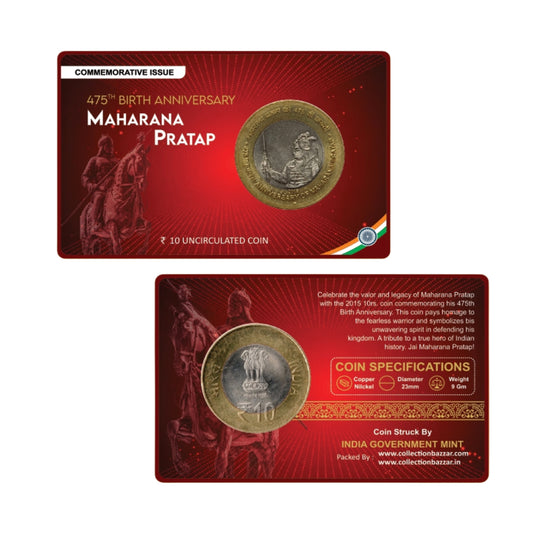 ₹10 Commemorative Coin Card – 475th Birth Anniversary of Maharana Pratap