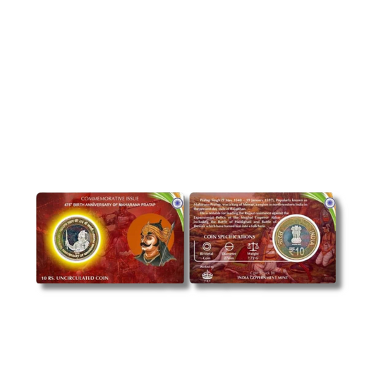 ₹10 Commemorative Coin Card – 475th Birth Anniversary of Maharana Pratap