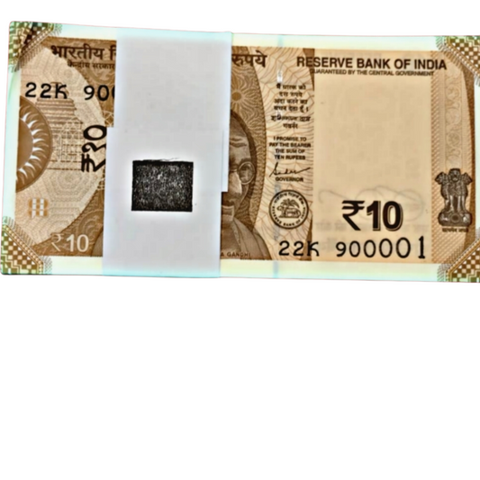 ₹10 Fancy Serial Note Packet | Prefix 22K Serial 900001