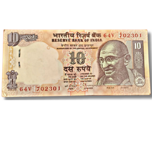 ₹10 Old Note Packet | Prefix 64V Serial 702301 | Governor C. Rangarajan | UNC Condition
