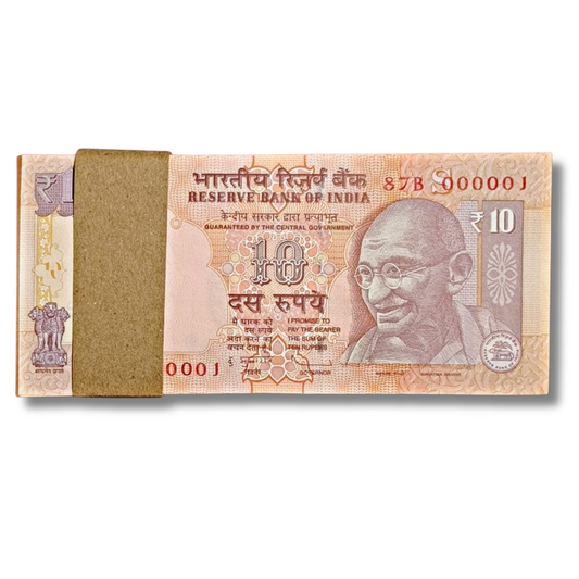 ₹10 Old Note Packet | Serial 000001–000100 | Governor D. Subbarao | Rare Lower Number Set