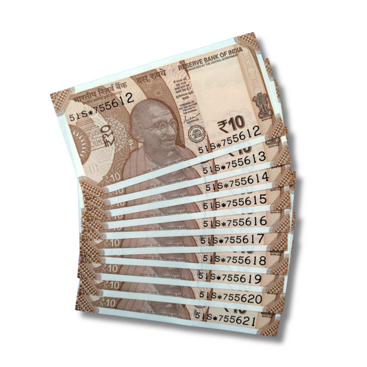 ₹10 Star Notes – Set of 10 | Different Serial Numbers | UNC Condition
