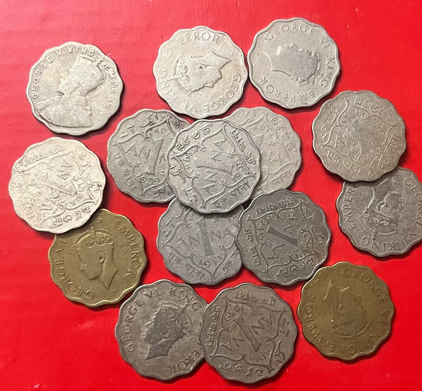 BRITISH INDIA
15 ONE ANNA COINS OF
GEORGE V  &  VI
Used Condition 
Collectable Grade - Collection Bazzar