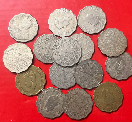 BRITISH INDIA
15 ONE ANNA COINS OF
GEORGE V  &  VI
Used Condition 
Collectable Grade - Collection Bazzar