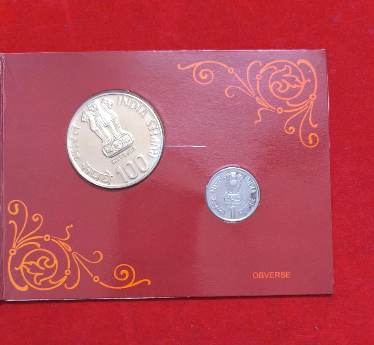150 Years India Post 2 Coin Set ₹100 - ₹1 Rare Collectible - Collection Bazzar