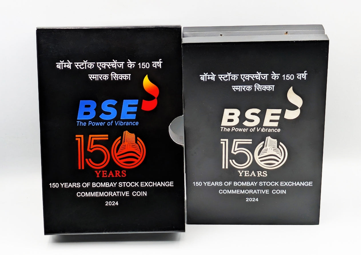 150 Years of Bombay Stock Exchange BSE Proof Wooden Packing - Collection Bazzar