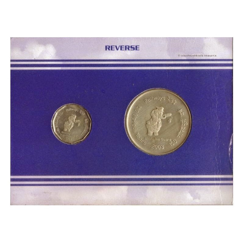 150 Glorious Years Of Railways Commemorative 2 Proof Coin Set ( 100 Rs, 2 Rs)