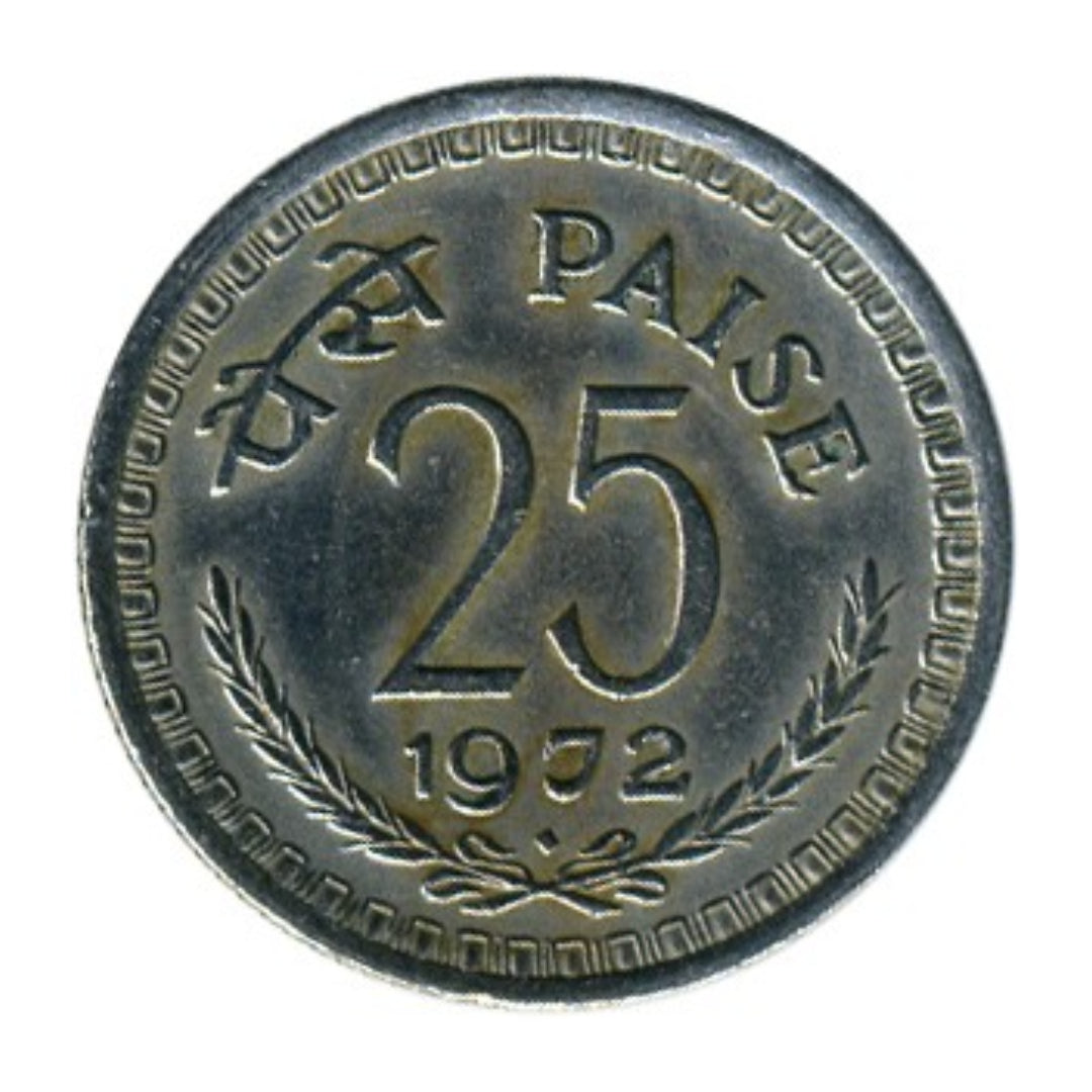 25 Paise 1972 Given Any Mint Old Coins India Collection