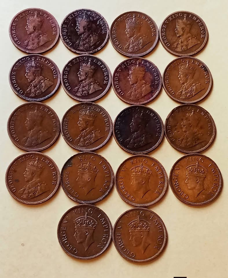 BRITISH INDIA 🇮🇳
Copper 1/4aana  
18  DIFFERENT YEARS SET
GEORGE V. & Vl  
EXCELLENT CONDITION