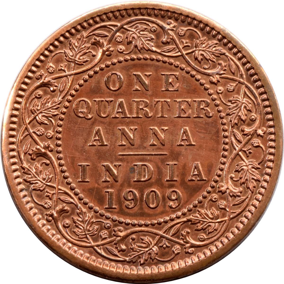 One Quarter Anna 1909 Edward VII King Given Different Good Condition