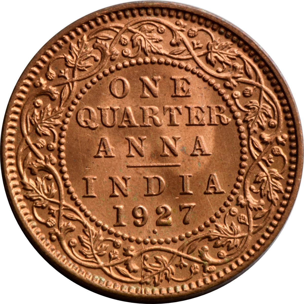 One Quarter Anna 1927 George V King Given Different Good Condition