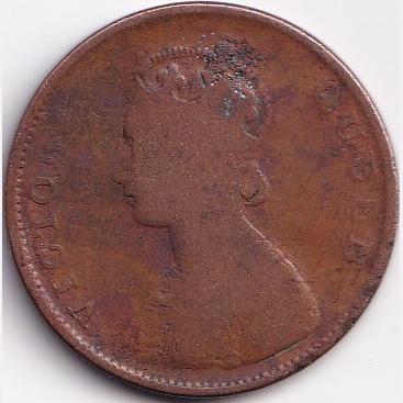 1862 Victoria Half Anna Big Size British India Coin Rare Item - Collection Bazzar