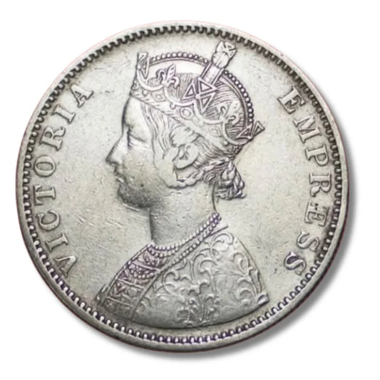 1892 British India Queen Victoria Empress silver one rupee coin, collectible currency