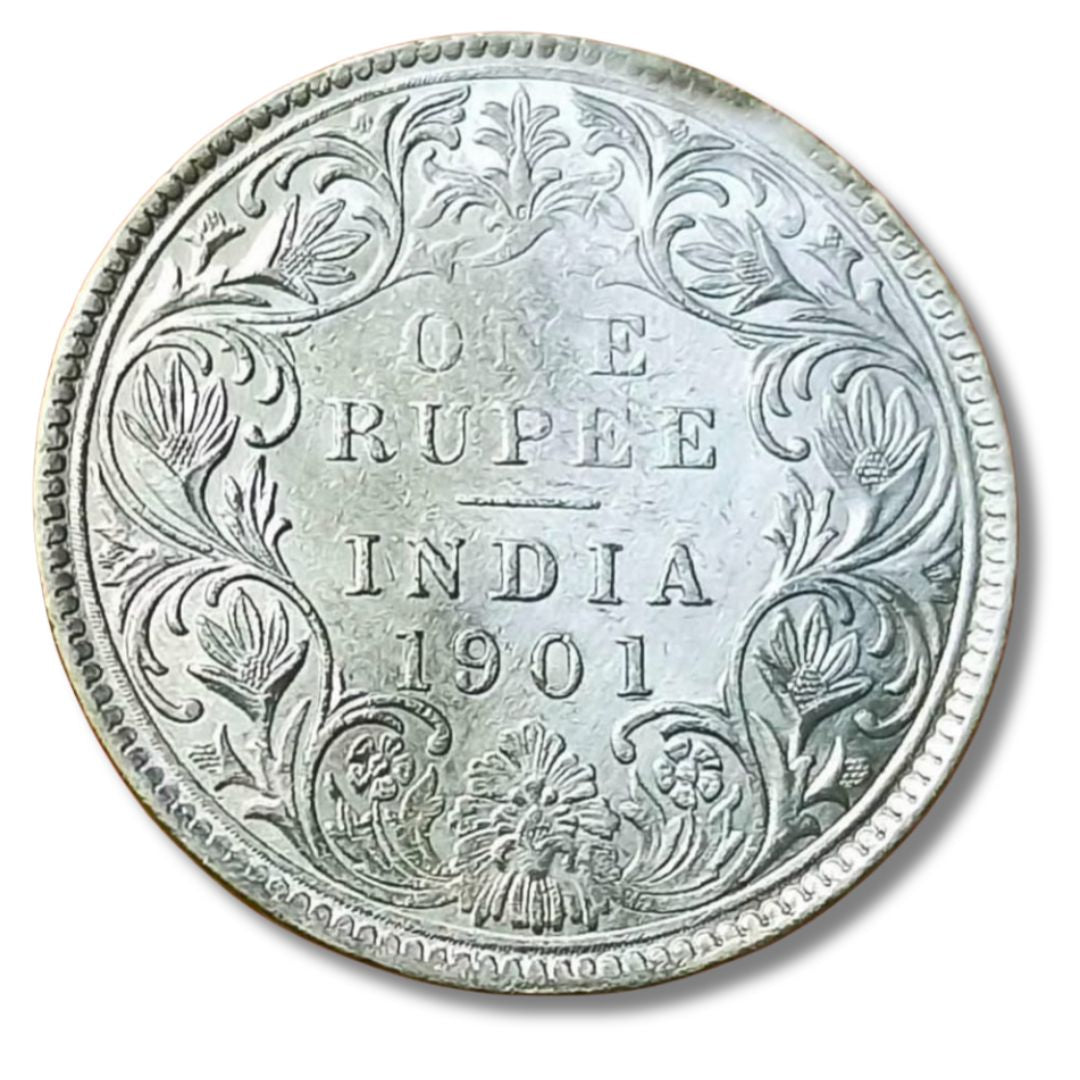 1901 One Rupee Silver Coin – Queen Victoria Empress | Buy British India Coin Online - Collection Bazzar