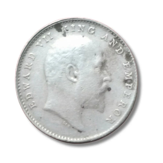 Edward VII King and Emperor 1910 silver coin, collectible British India vintage currency