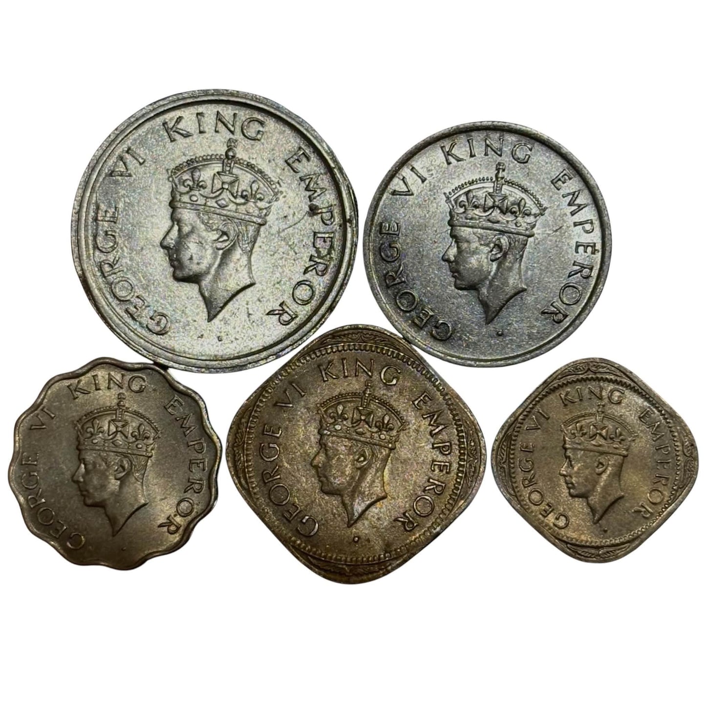 1947 Complete set George Vi King Set Extremely Rare 5 Coin
