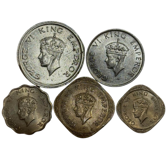 1947 Complete set George Vi King Set Extremely Rare 5 Coin - Collection Bazzar