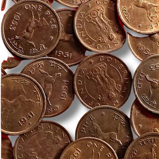1964–1971 1 Paise Copper Horse Coin – Mix Year & Mint – 100 Pcs Lot | Excellent Condition | Limited Edition