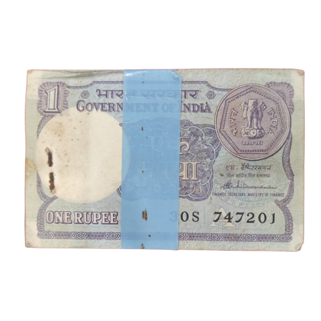 ₹1 Note Packet – Serial 747201 | Includes Jai Shree Ram 214 Ending Number