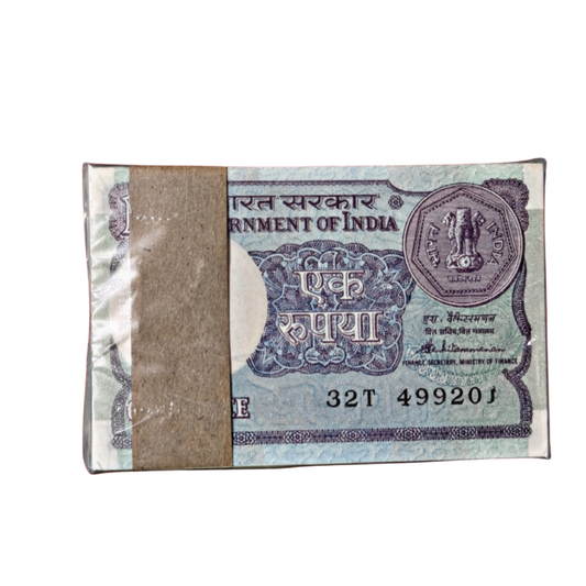 ₹1 Old Rim Notes – 10 Packets (1000 Notes) – Serial Packet