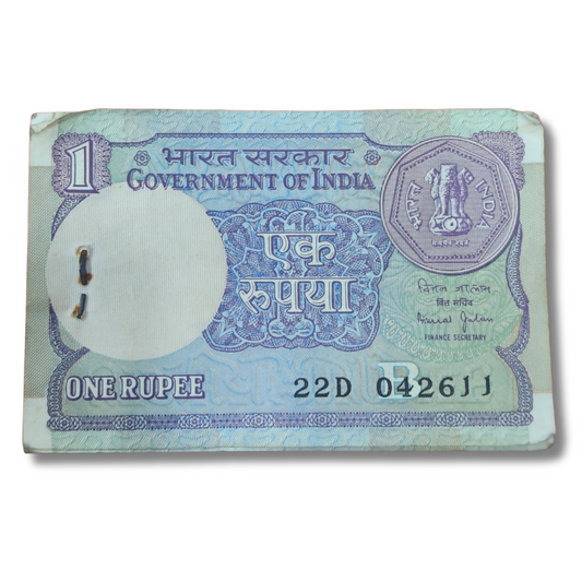 ₹1 Small Coin Packet 1990 – 22D Prefix Serial 042611 – UNC Condition – Bimal Jalan Signature