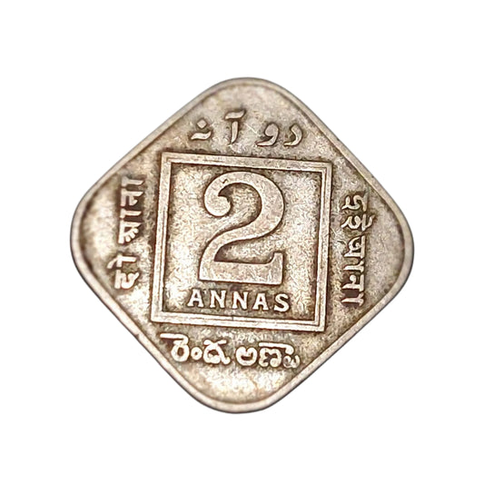 2 Anna Coin 1920 George V King Emperor | Rare Collectible - Collection Bazzar