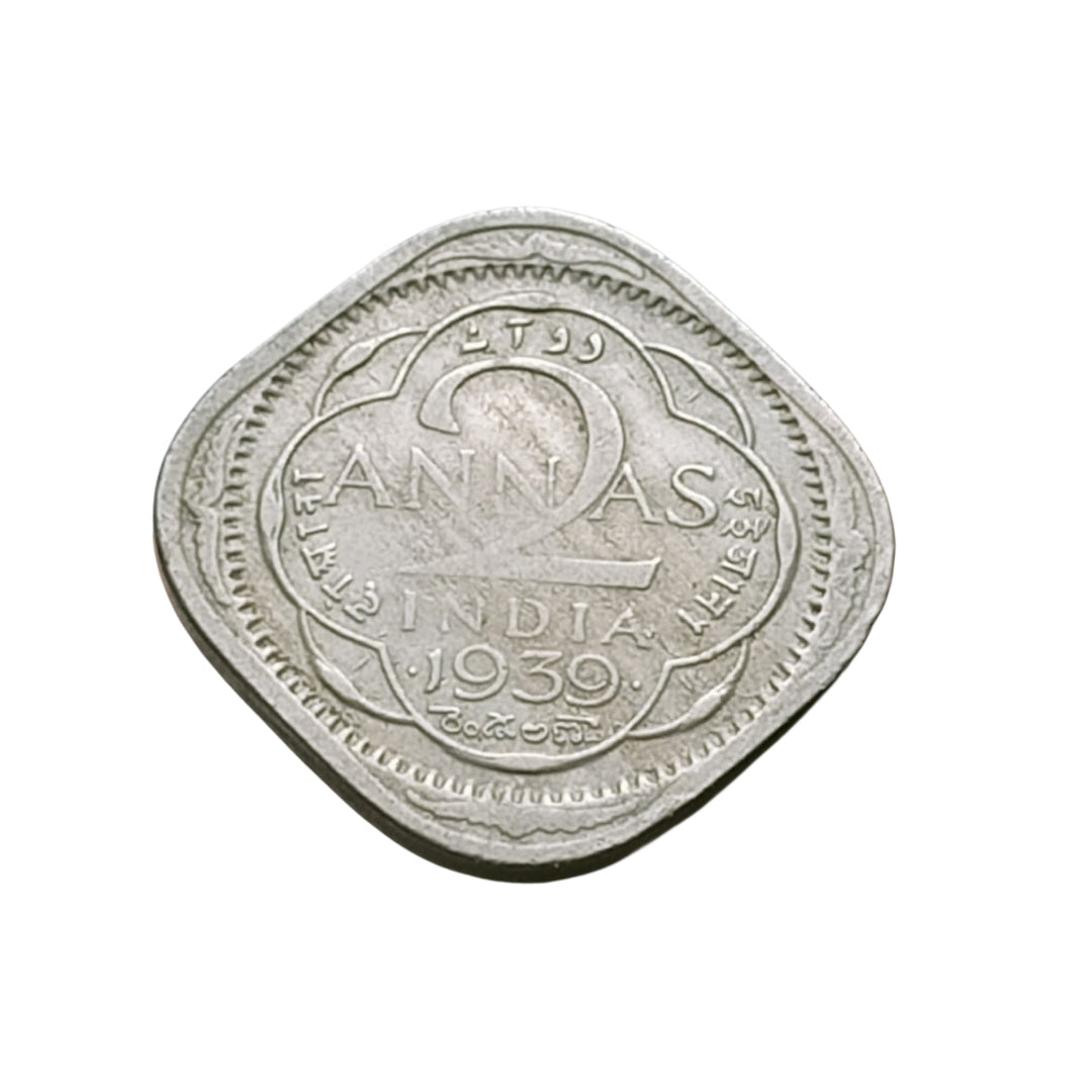 2 Anna Coin 1939 George VI King Emperor | Rare Collectible - Collection Bazzar