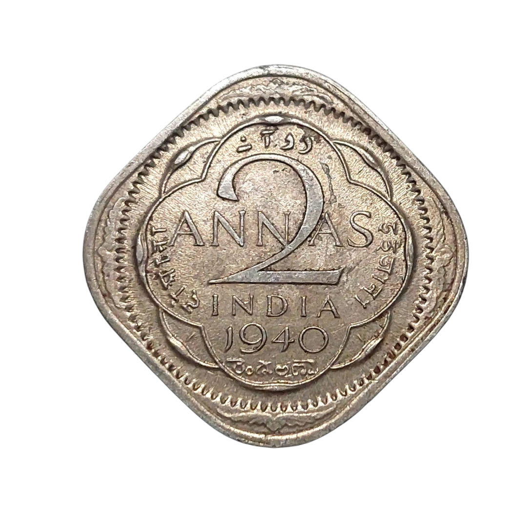 2 Anna Coin 1940 George VI King Emperor | Rare Collectible - Collection Bazzar