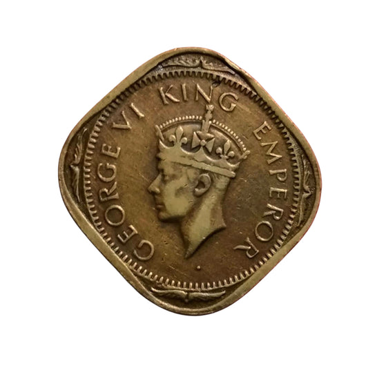 2 Anna Coin 1943 George VI King Emperor | Rare Collectible - Collection Bazzar