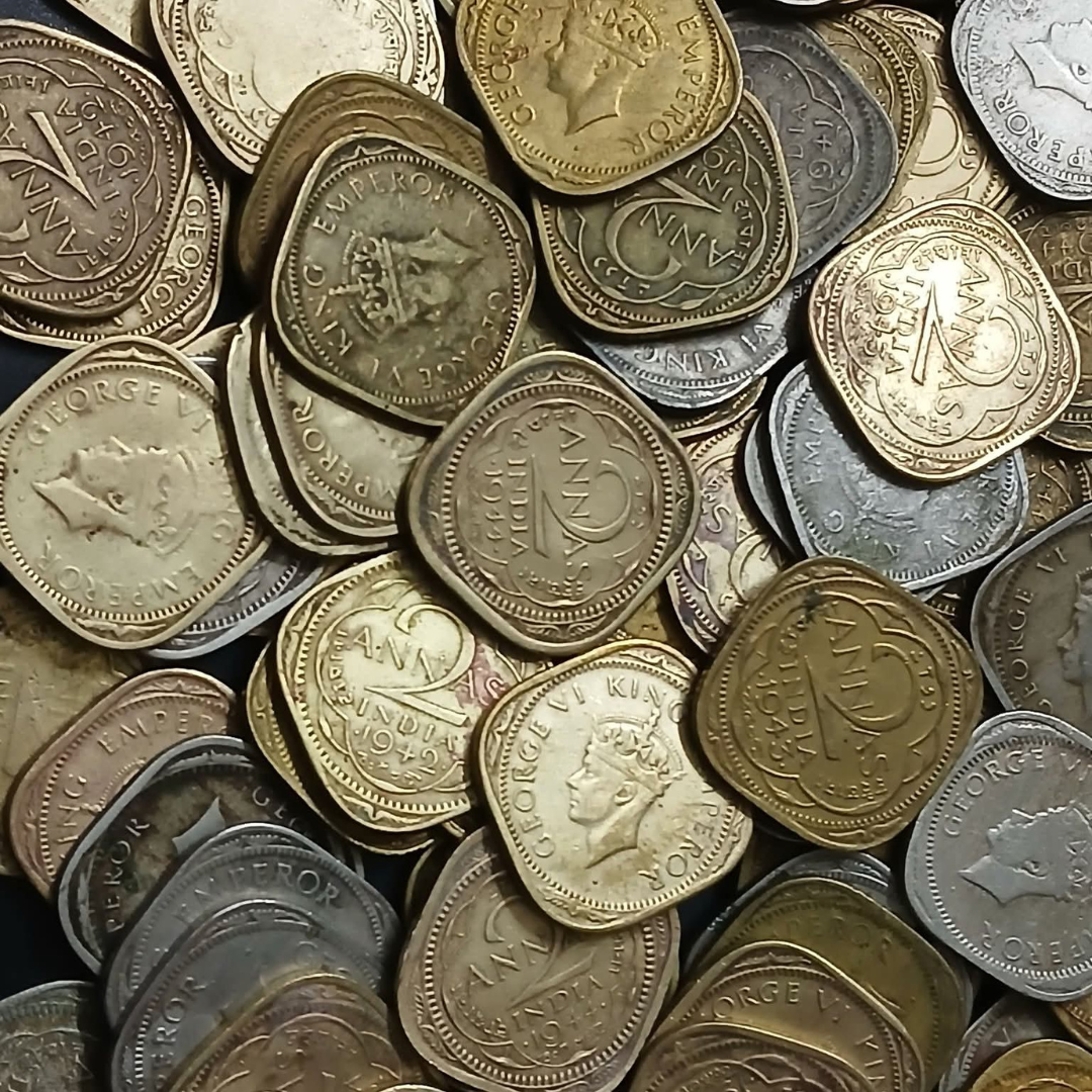 2 Anna - George VI 10 pis lot mix year excellent condition rare date - Collection Bazzar