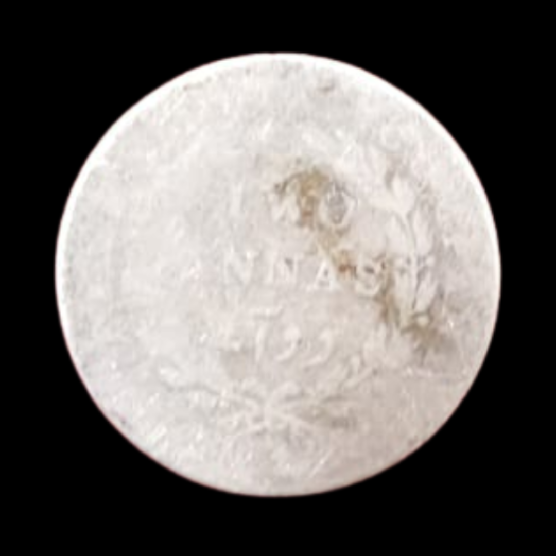 2 Anna Victoria Queen Year 1841 Silver Coin - Collection Bazzar
