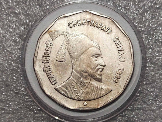 2 Rupees Commerative Coin Shivaji Maharaj Hyderabad exelent Condition qty 1 PC - Collection Bazzar