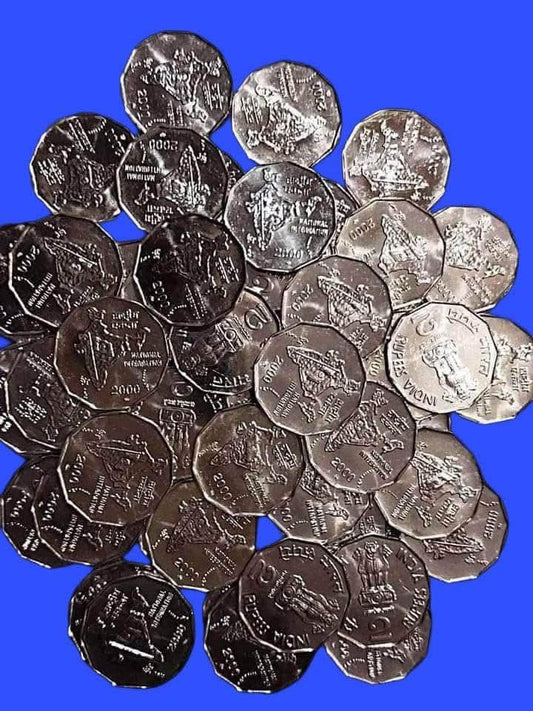 2 Rupees National Integration  mix Mint  qty 💯 PCs rare - Collection Bazzar