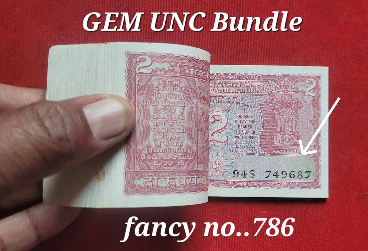 2 Rupees Taiger Bundle.

GEM UNC Bundle 

 fancy no..786 

Sig=R.N.MALHOTRA..✍️

B - Collection Bazzar