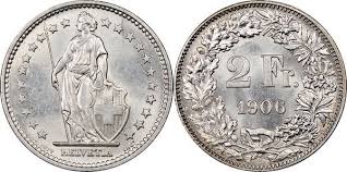2 francs helvatia standing coin - Collection Bazzar