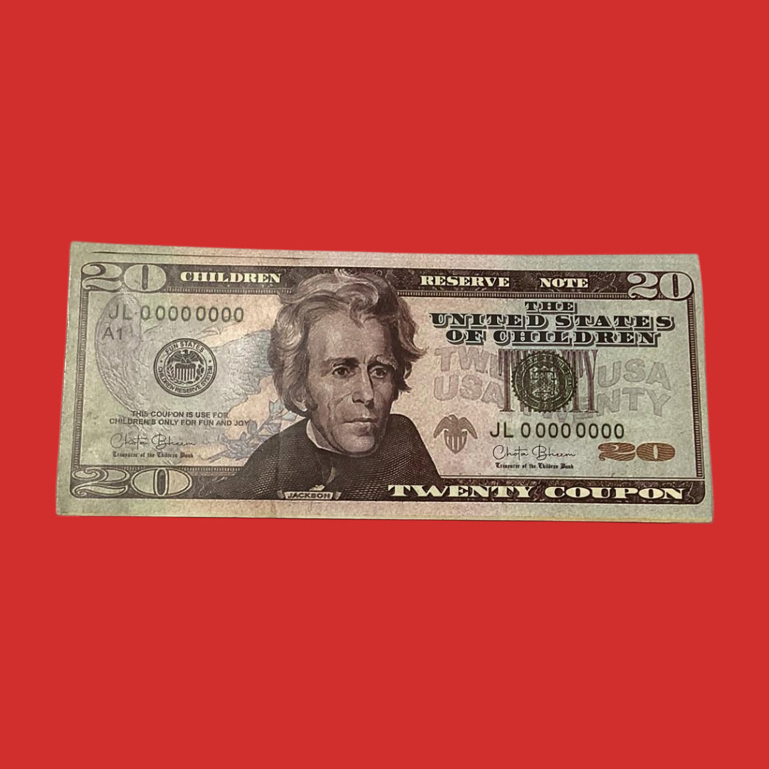 20 Dollar Coupon Children Bank 50 Notes Packet Children Play - Collection Bazzar