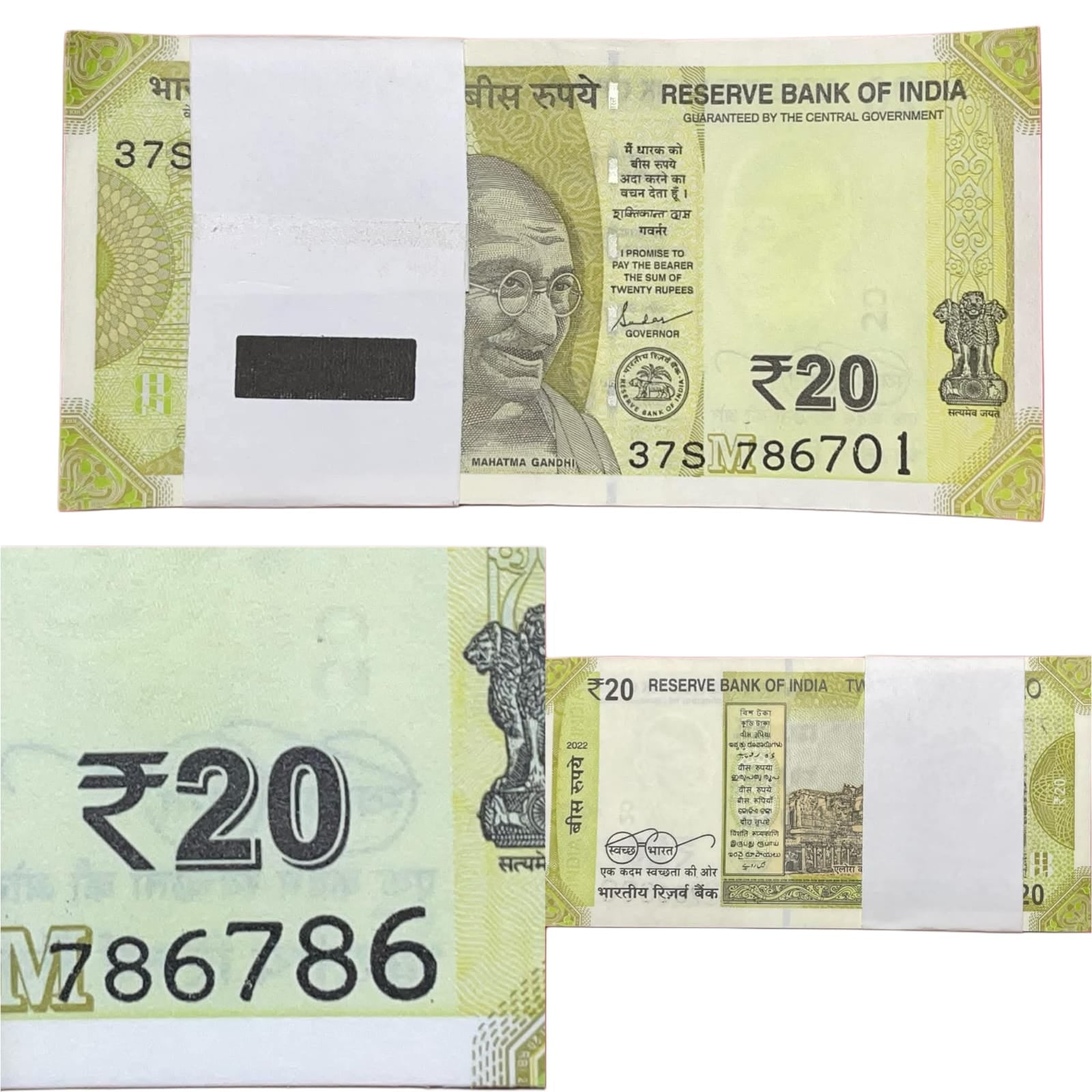 20 Fancy 786786 Note – Rare 786 Repeater Number full packet 100 notes Ireland - Collection Bazzar