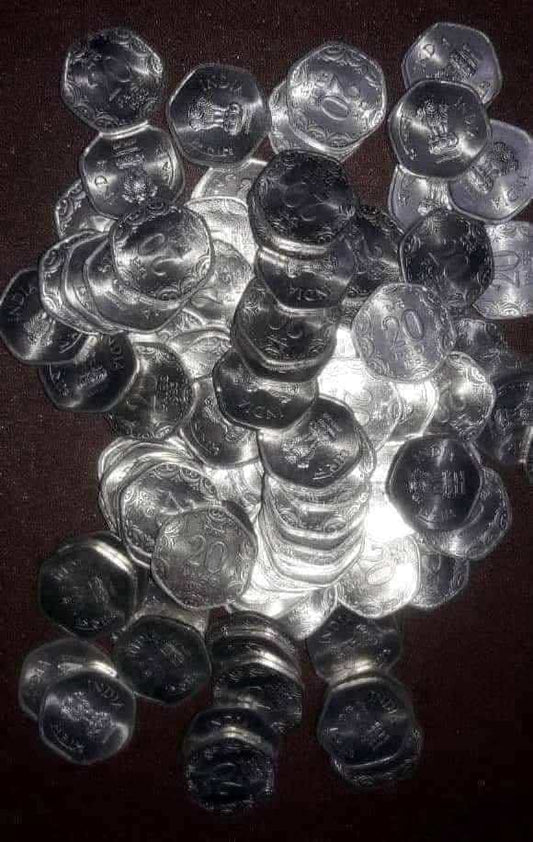 20 Paisa Alluminium Magnisium Mix Mint Mix Year BUNC With Original Luster qty 💯 - Collection Bazzar