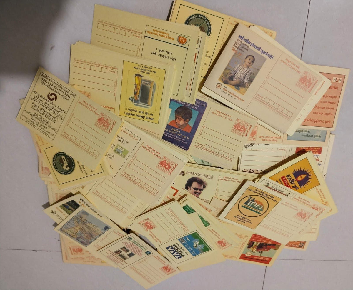 20 Pcs Lot Meghdoot Post Cards Many Different Varieties Mix - Collection Bazzar