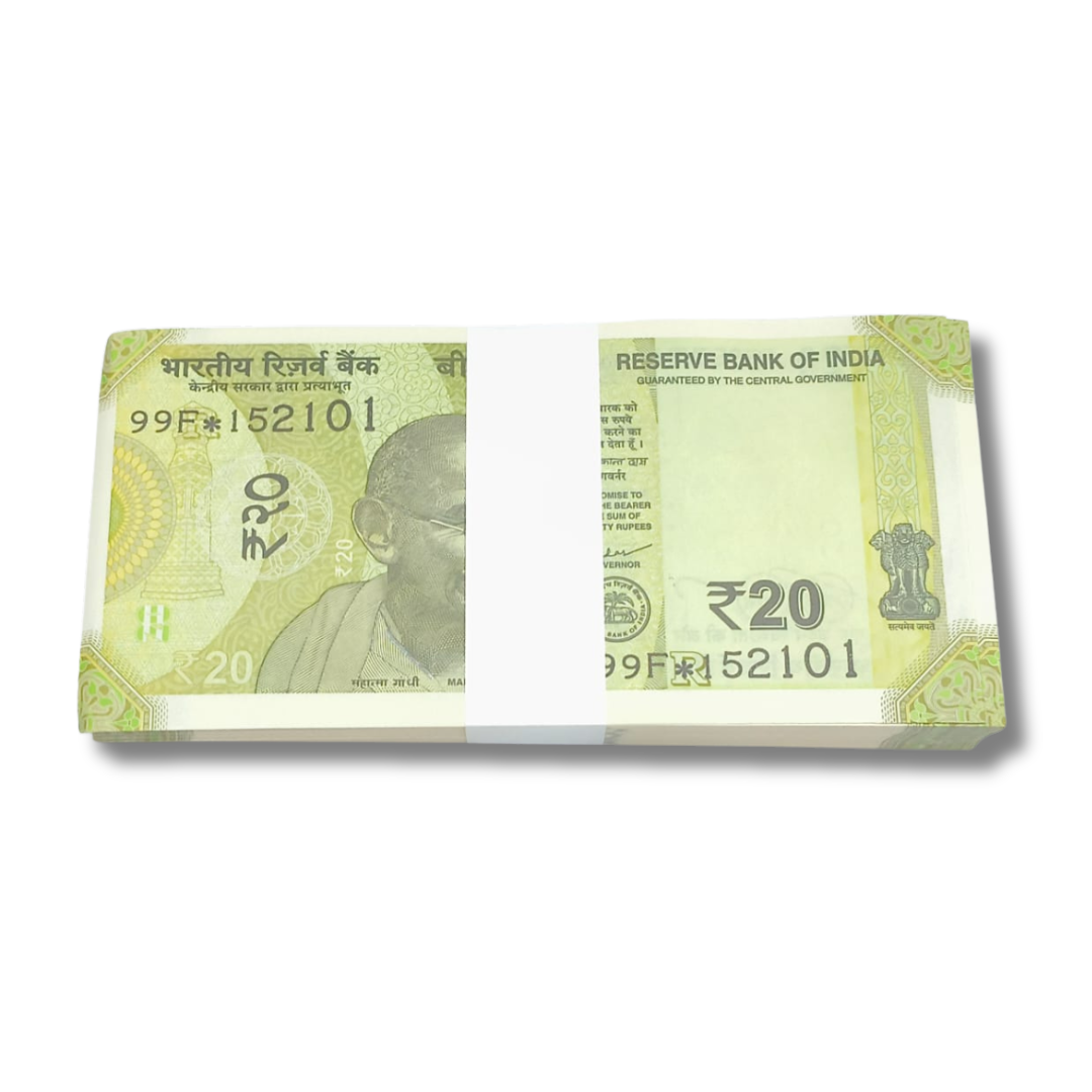 ₹20 star packet telescopic serial 152101 – 100 notes rare