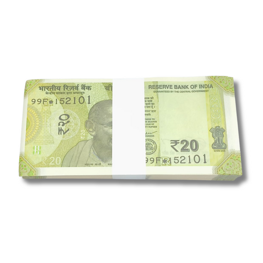 ₹20 star packet telescopic serial 152101 – 100 notes rare